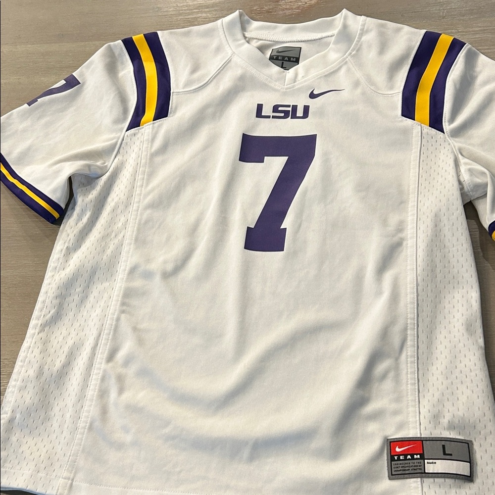 Nike White and Purple LSU Jersey‎